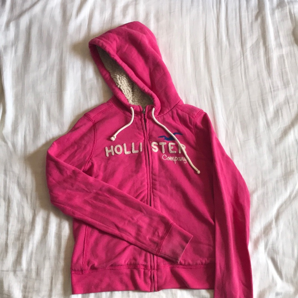 Hollister girls M pink zip up